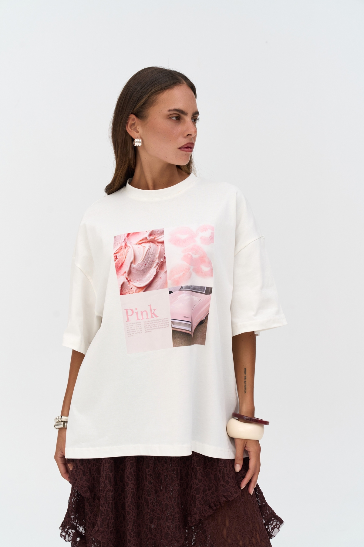 تیشرت اورسایز سفید Ice Cream