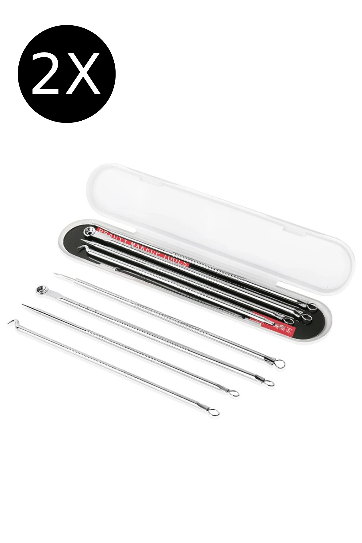 Nactumu 2 Adet 6 Parça Yeniden Kullanılabilir Paslanmaz Çelik Kulak Temizleme Seti