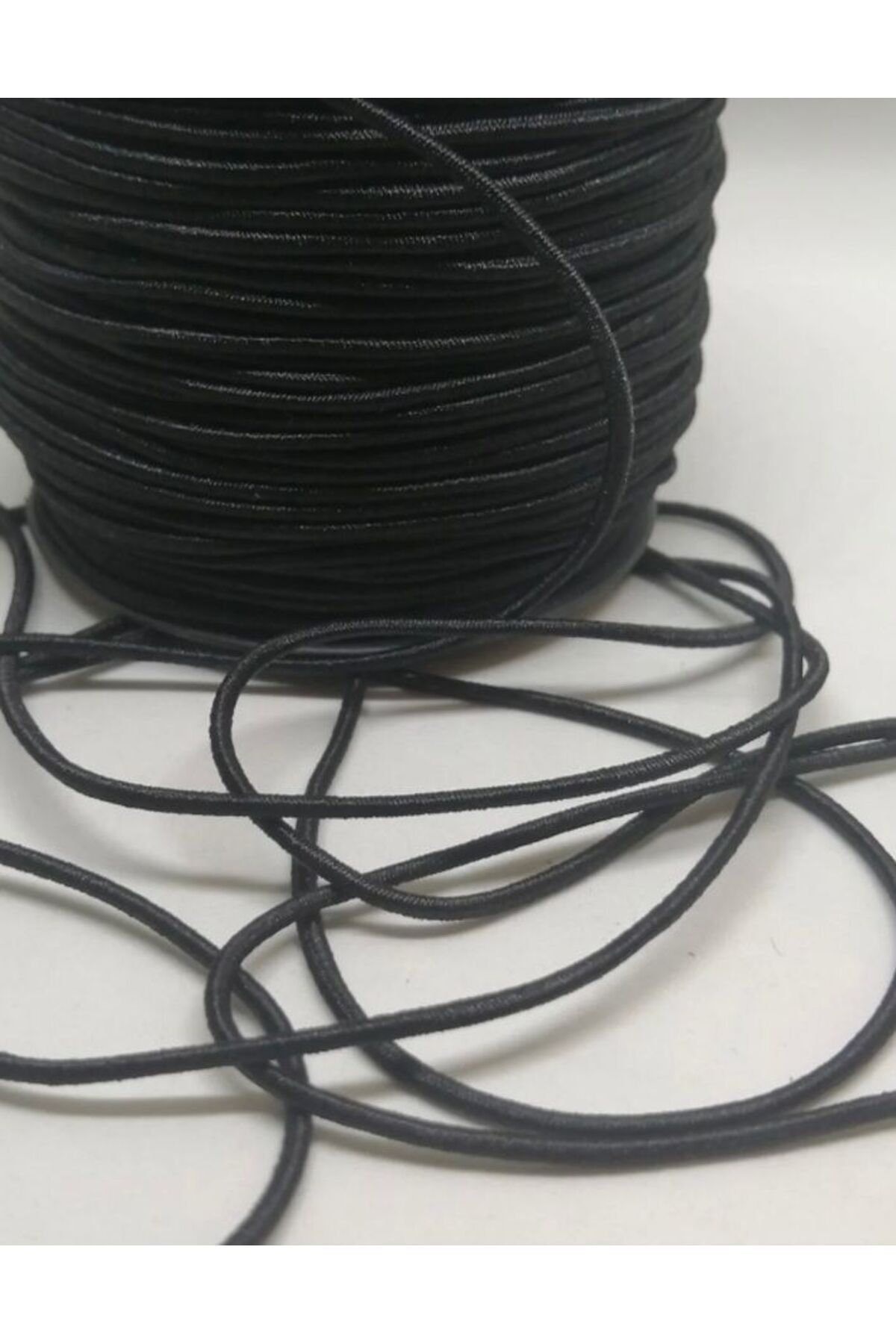 1,5 mm Lastik İp SİYAH Renk 20 Metre