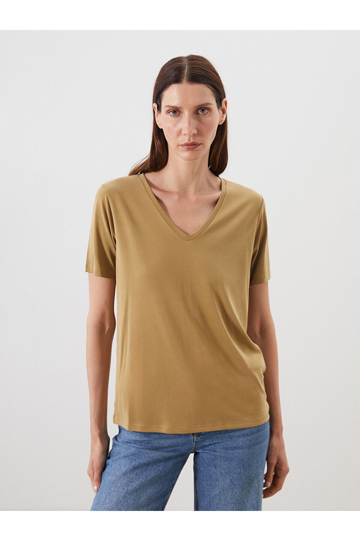 LC Waikiki Nevavm Difference Is the Difference V-Neck Women's T-Shirt