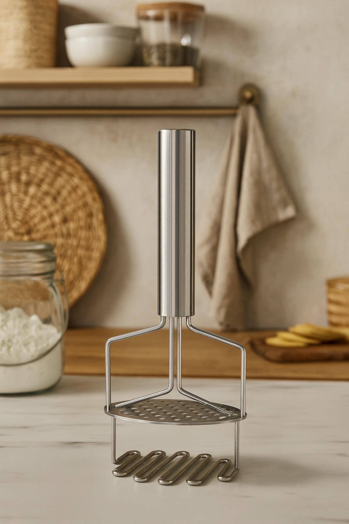 Kitchen Life Paslanmaz Çelik Patates Ezici Ergonomik Saplı Dayanıklı Mutfak Aleti