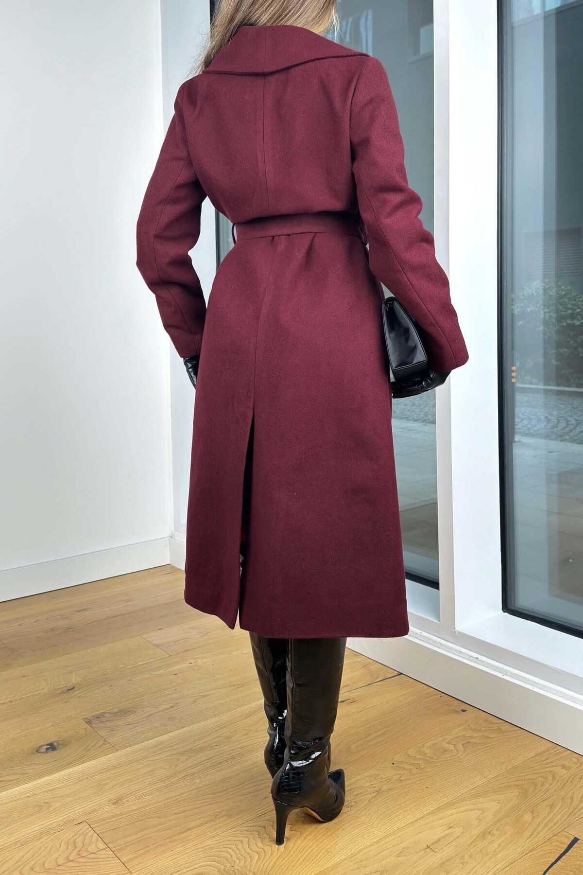 Suziş  KADIN MÜRDÜM KUŞAKLI PREMİUM KABAN 9350 - Görsel 7