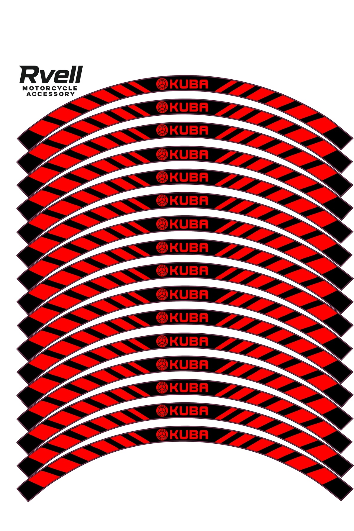 RVELL GRAFİK Motosiklet Kuba Uyumlu Jant Şeridi Set 003