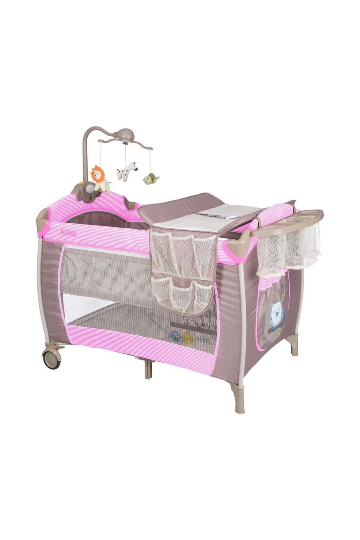 Indiehunterz Kanz Hamburg 70x110cm Dönenceli Oyun Parkı Seyahat Yatağı - Pembe