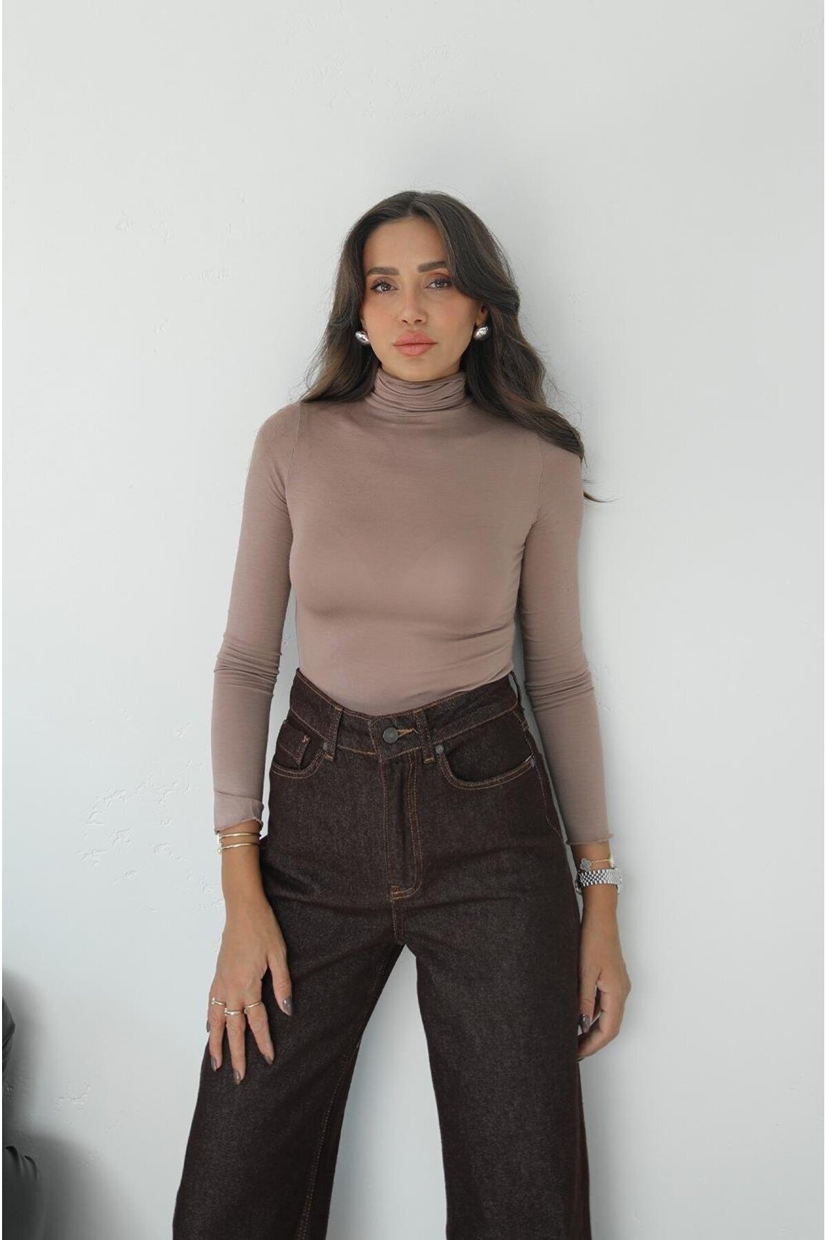 Havoş Mink garbós nyakú átlátszó blúz