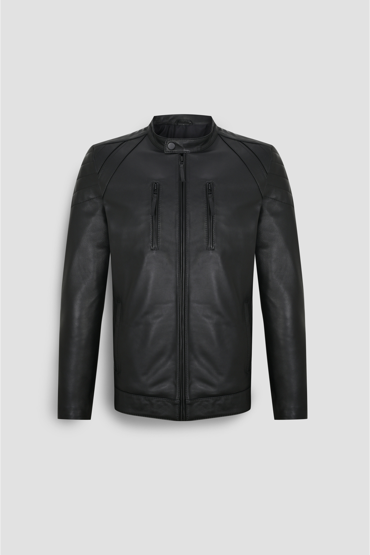 Defelli Hayabusa Erkek Siyah Hakiki Deri Mont 503