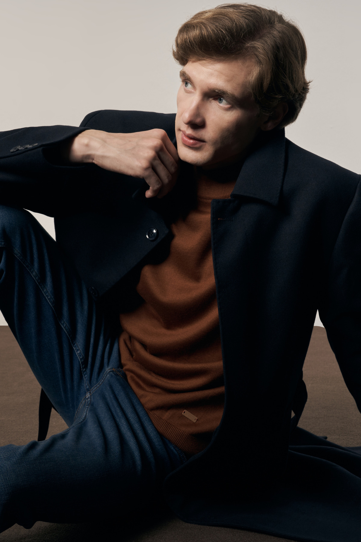 İmza  Koyu Lacivert 115 Cm Kaşe Polo Yaka Düz Esnek Garnisiz-Biyesiz Comfort Fit Palto 1005255150 - Görsel 3