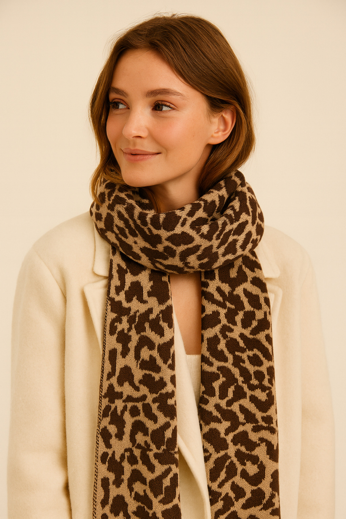 Sebir Moda  Leopar Desenli Triko Atkı - Görsel 2