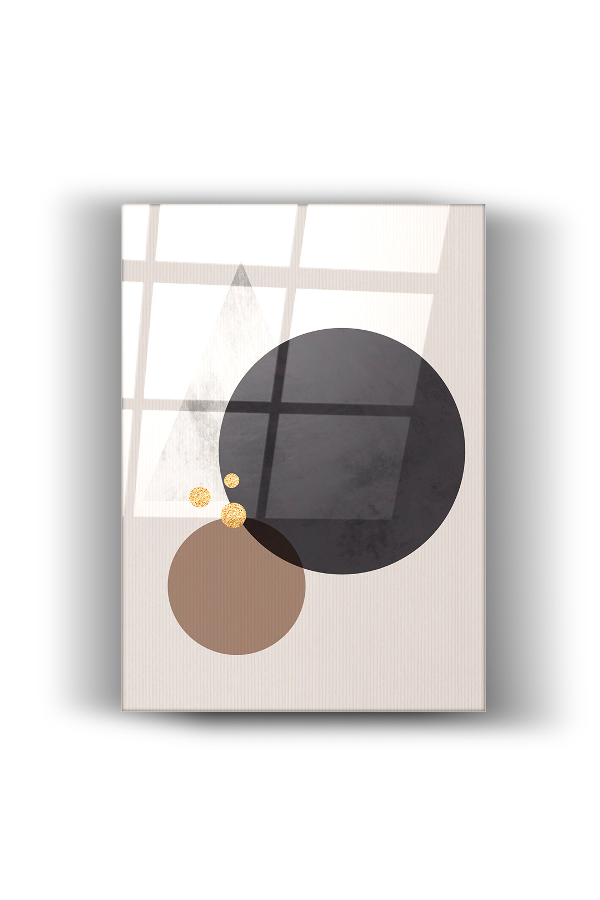 Minimalist Geometrik Cam Tablo-Ev-Ofis Dekorasyon