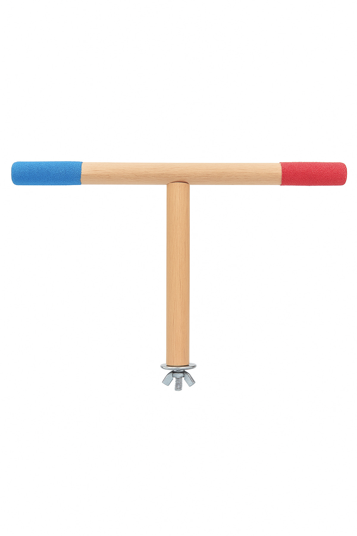 Papağanhane Doğal Ahşap Vidalı Kumlu T-Tünek | Sultan, Jako Papağanı & Muhabbet Kuşu İçin Sağlam Tünek