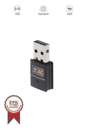 Torima Mini Wifi Adaptör USB 2.0 600 Mbps Kablosuz Alıcı YD48 Siyah