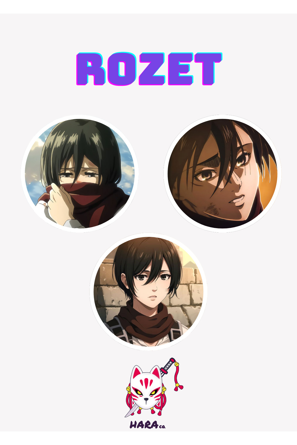 Attack on Titan Anime Mikasa Ackerman Anime Badge Set of 3