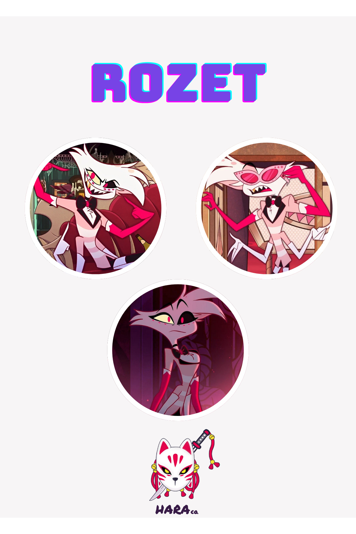 Hara Company Hazbin Hotel Animesi Angel Dust Anime Rozet Seti 3'lü