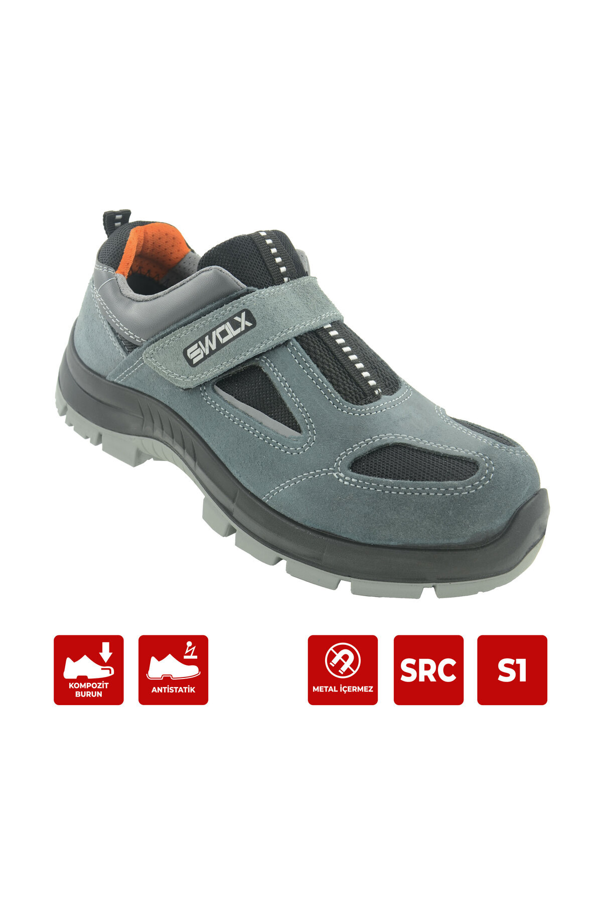  کفش کار ضد آب CLAS-X 12 با روکش جیر خاکستری و پنجه کامپوزیت S1 سایز 40