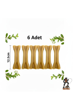 Tasma Market 6 Adet 12,5 cm Doğal Sığır Derisi Köpek Çiğneme ve Diş Kaşıma Ke...