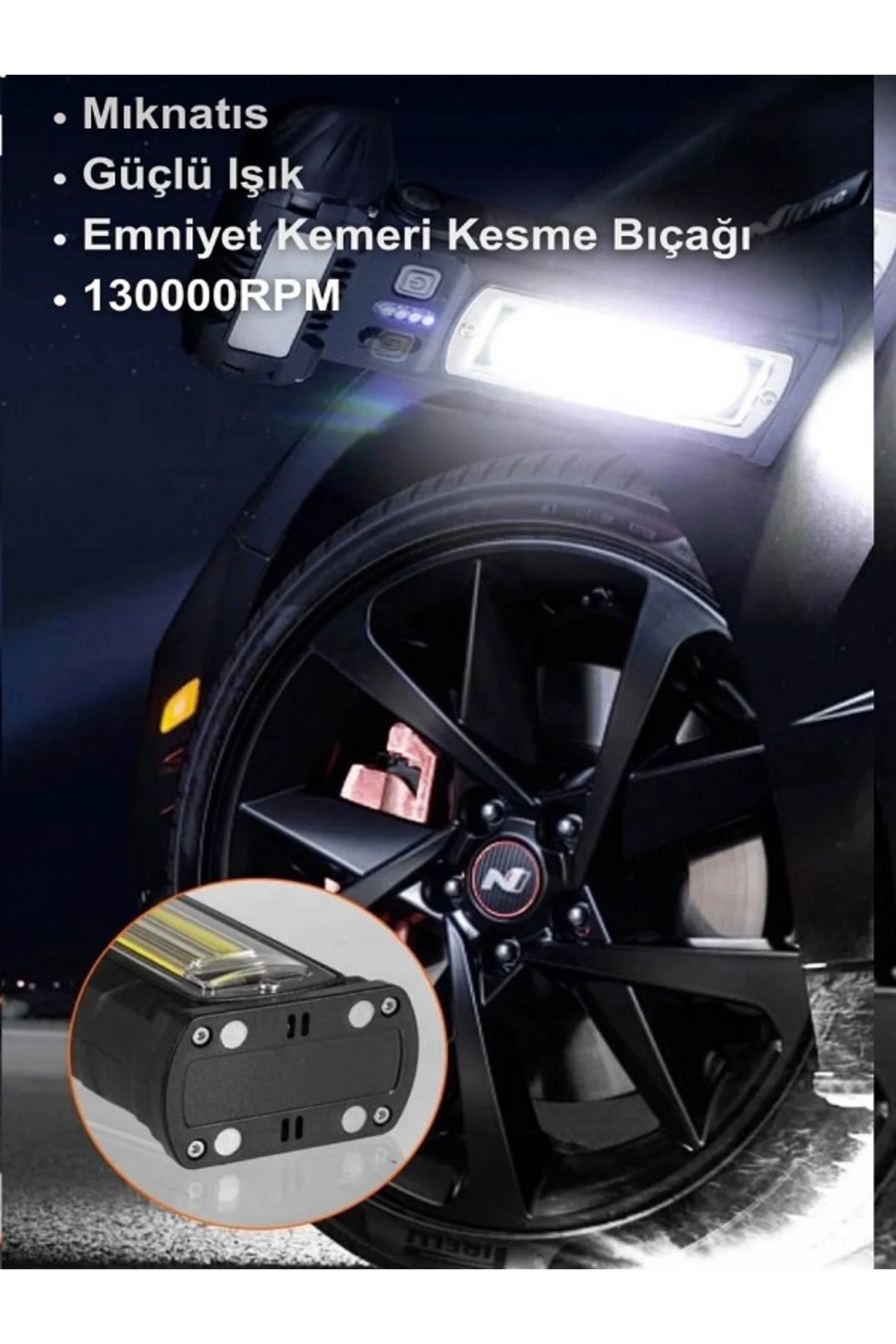 Genel Markalar Şarjlı Mini Jet Turbo Fan Araç Kurutucu Led Işık