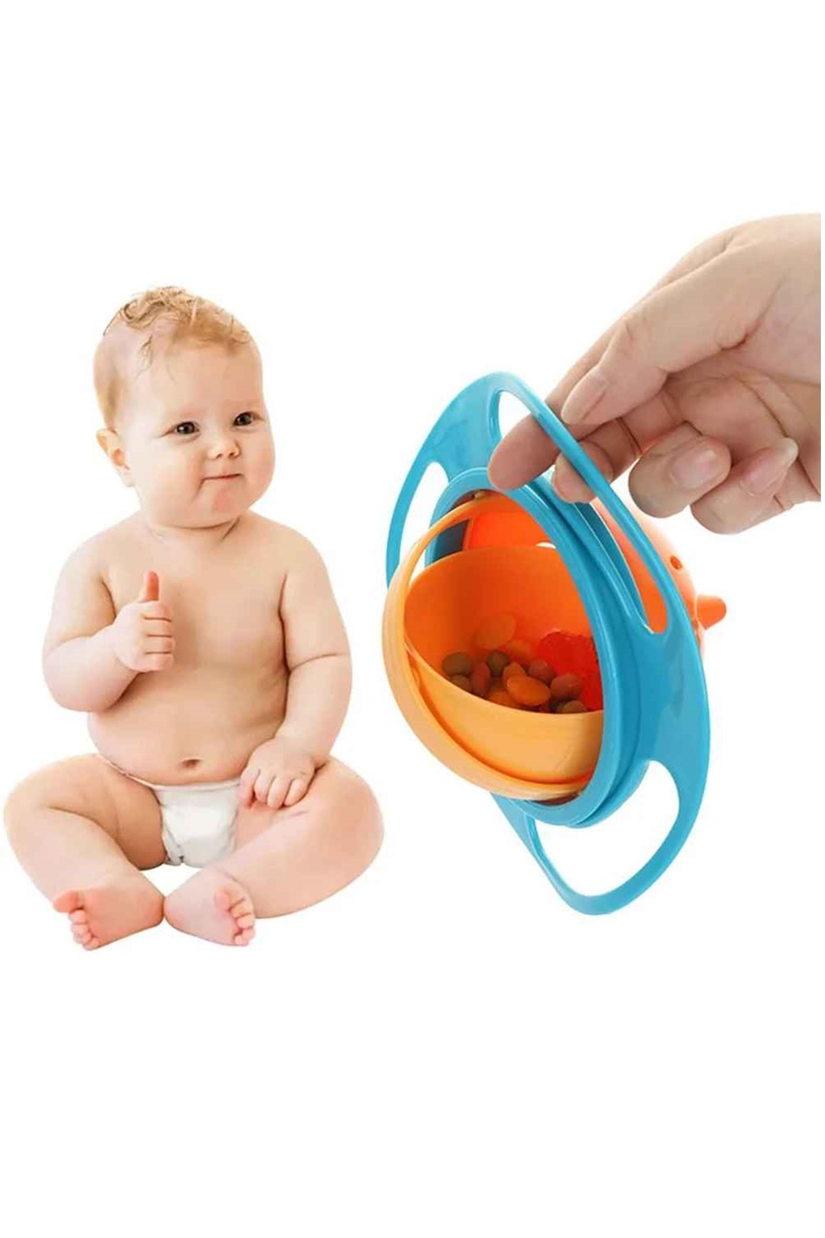 Kitchen Beauty Evrensel 360° Dönen Bebek Dökülmeyen Tabak Mama Tabağı fotoğrafı 2 (önizleme)