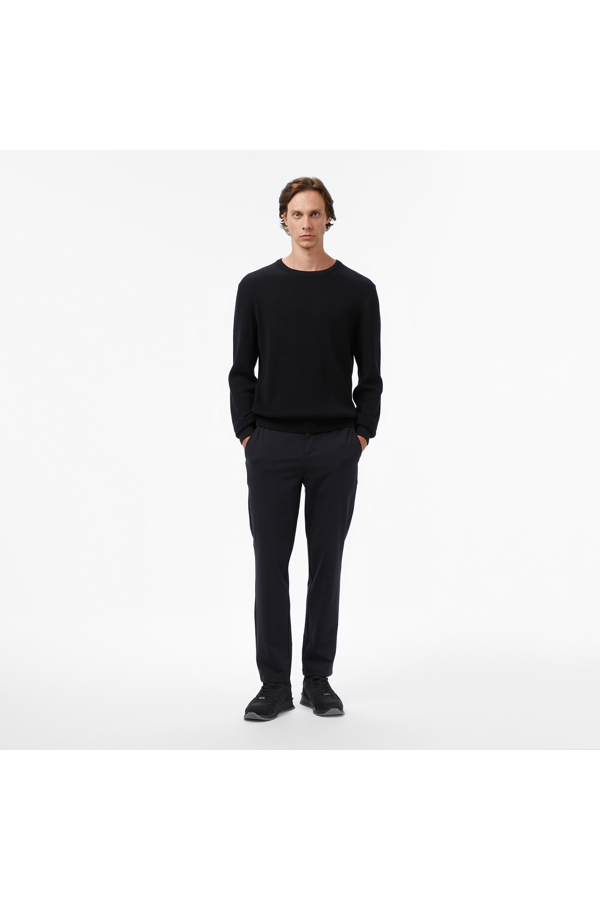 Erkek Siyah Classic Fit Kazak — مشکی S57212T — تصویر 3 از 4