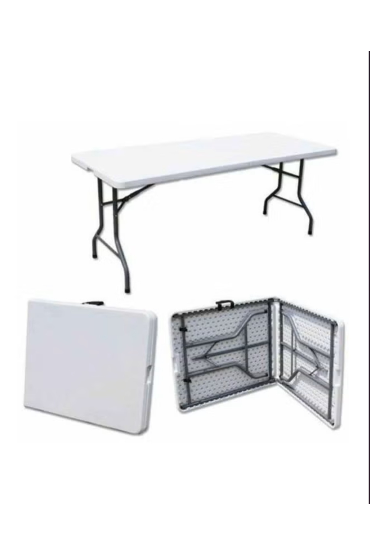 طاولة بلاستيكية مستطيلة قابلة للطي - 150 × 75 سم، محمولة ومتينة