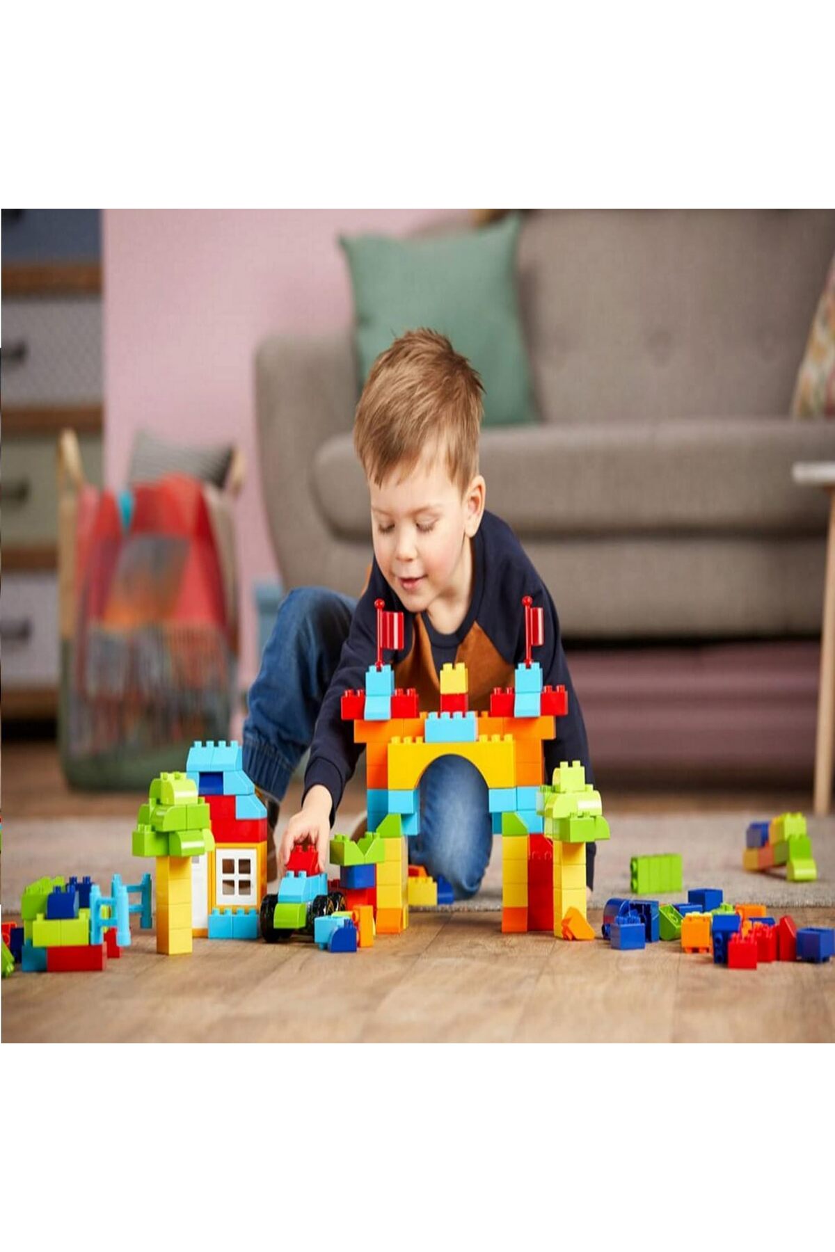ست بلوکهای ساختنی برای کودکان – فاقد BPA، کاملاً غیرسمی، بلوکهای پلاستیکی محکم برای اسباببازی کودکان