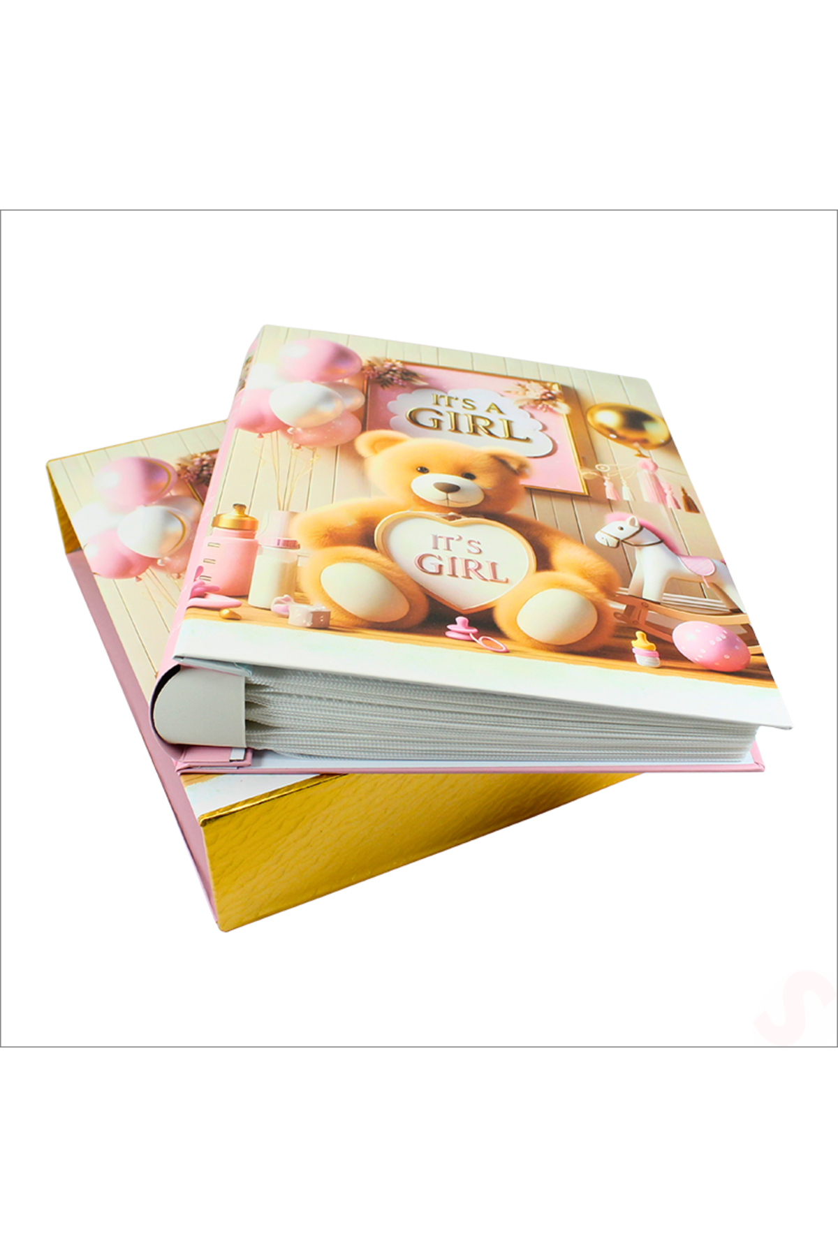 Süsle Baby Party Bebek Fotoğraf Albümü, Kutulu ve 200 Resimlik - Pembe fotoğrafı 4 (önizleme)