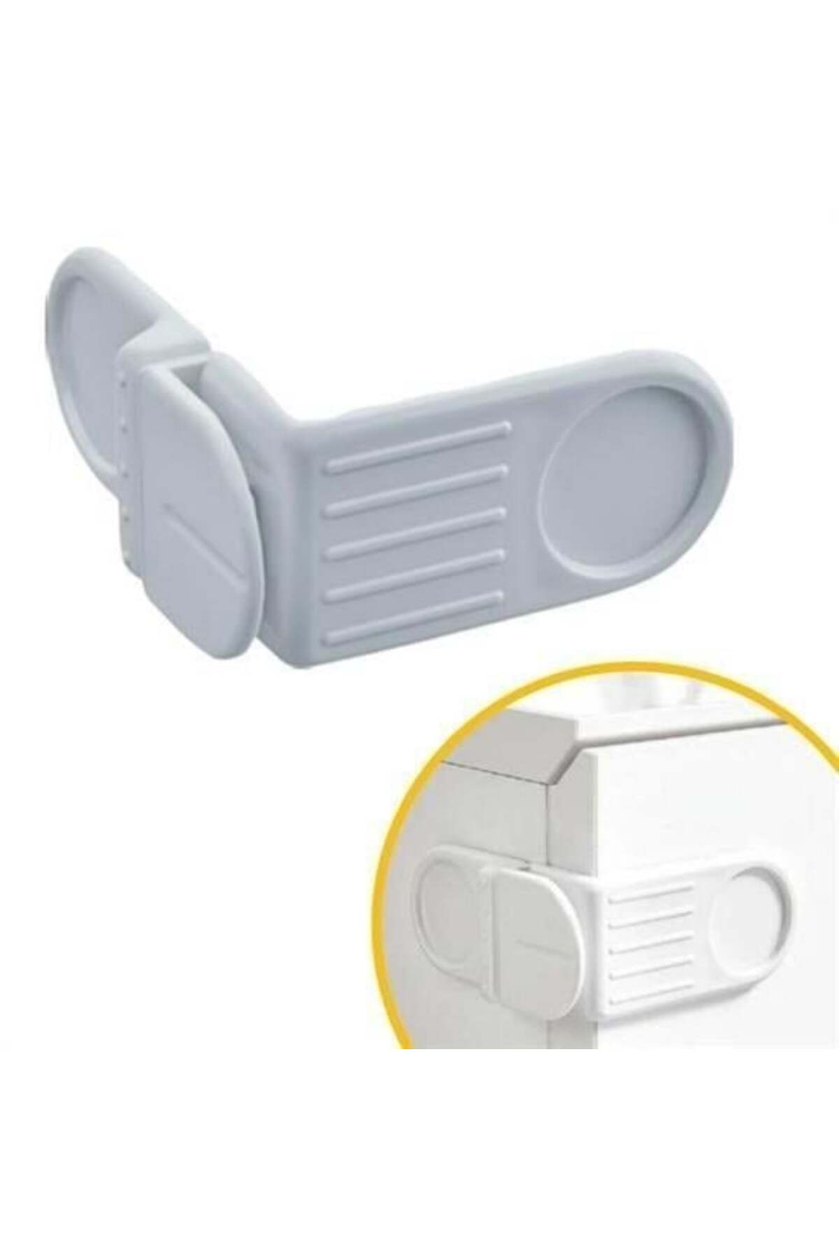 Leyaton ieg Bebek Çocuk Güvenlik Çekmece ve Dolap İçin Kendiliğinde Yapışkanlı Vidasız Köşe Kapak Kilidi x 2 fotoğrafı 2 (önizleme)