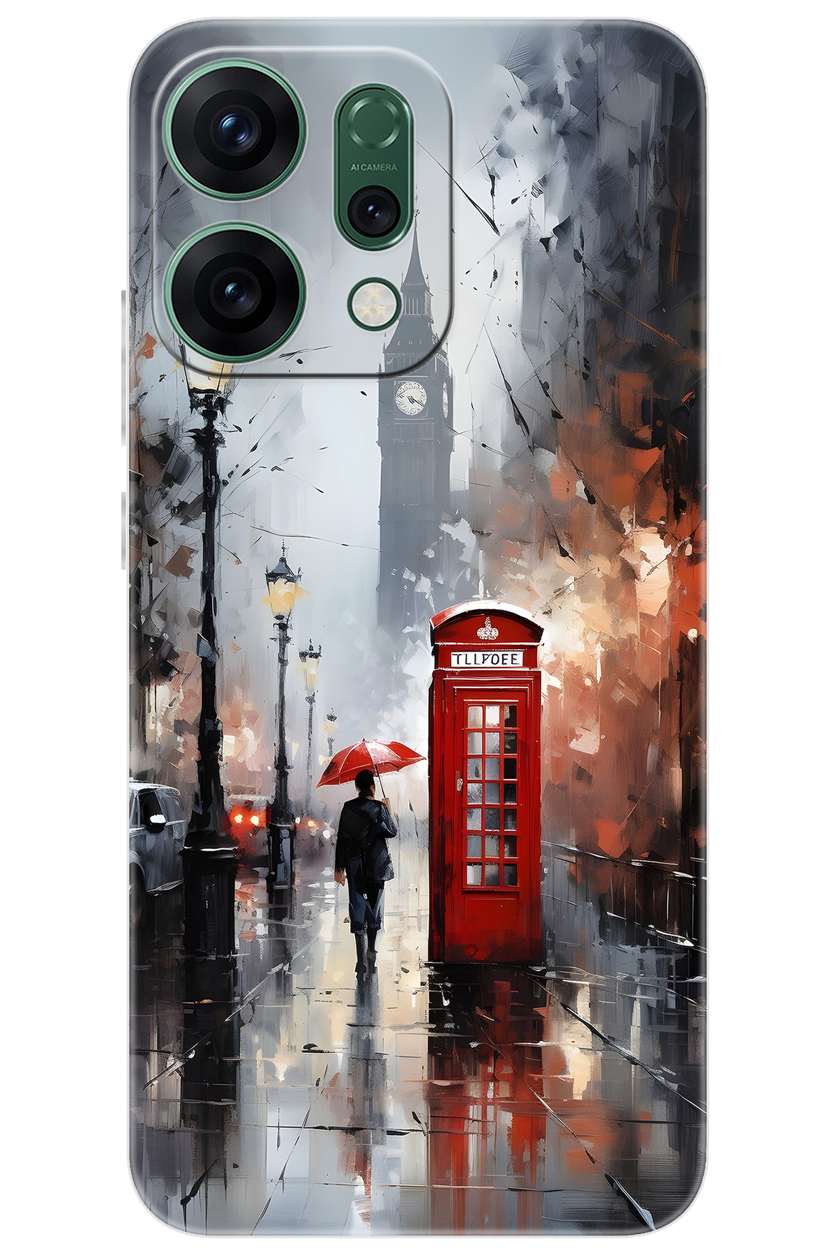 OPPO Reno 14 (CPH2737) Compatible Case Pattern Printing Silicone Bigbang Telephone Booth NGO:708 CP-29hLfM8