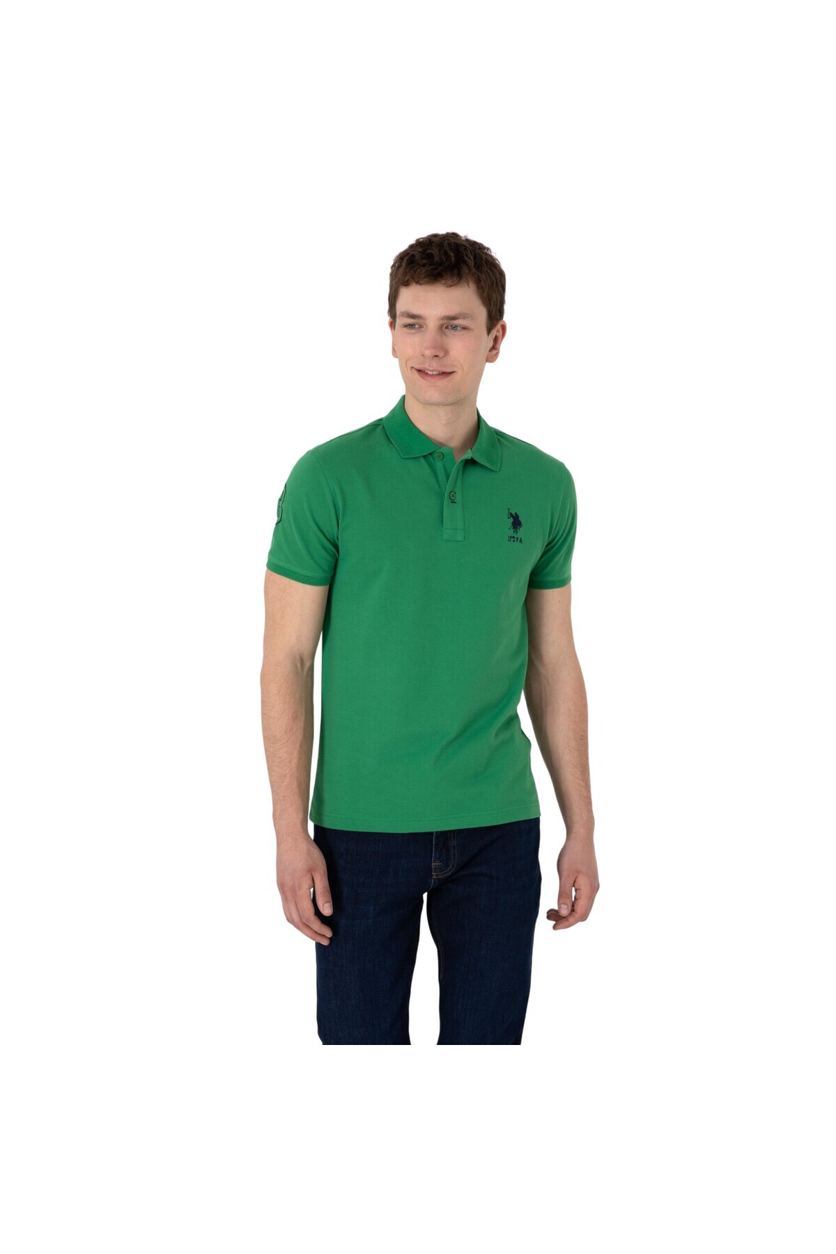 یو اس پولو تی‌شرت یقه پولو مردانه اسلیم فیت مدل Basic