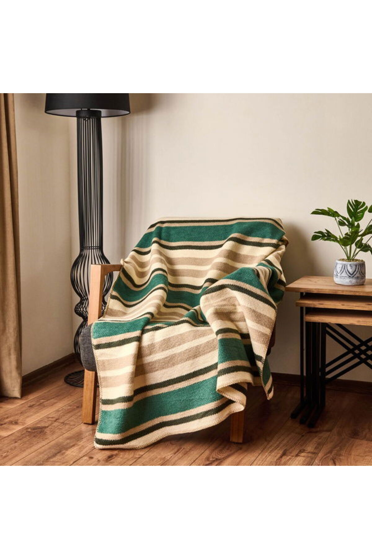 Soft Huzra Cotton TV Blanket - Green - 130x170 cm