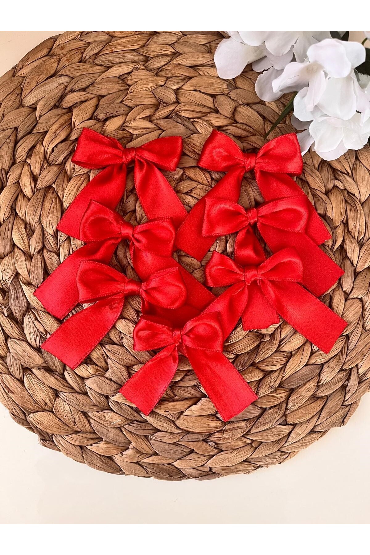 nuksoc 10 adet Saten Kırmızı Çeyiz kolisi Fiyonk hediyelik süsleme