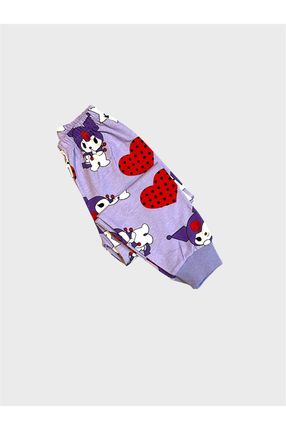 Genel Markalar Kız Çocuk Pamuklu Mor Renk Kuromi Desenli Uzun Kollu Mevsimlik Pijama Takımı fotoğrafı 5 (önizleme)