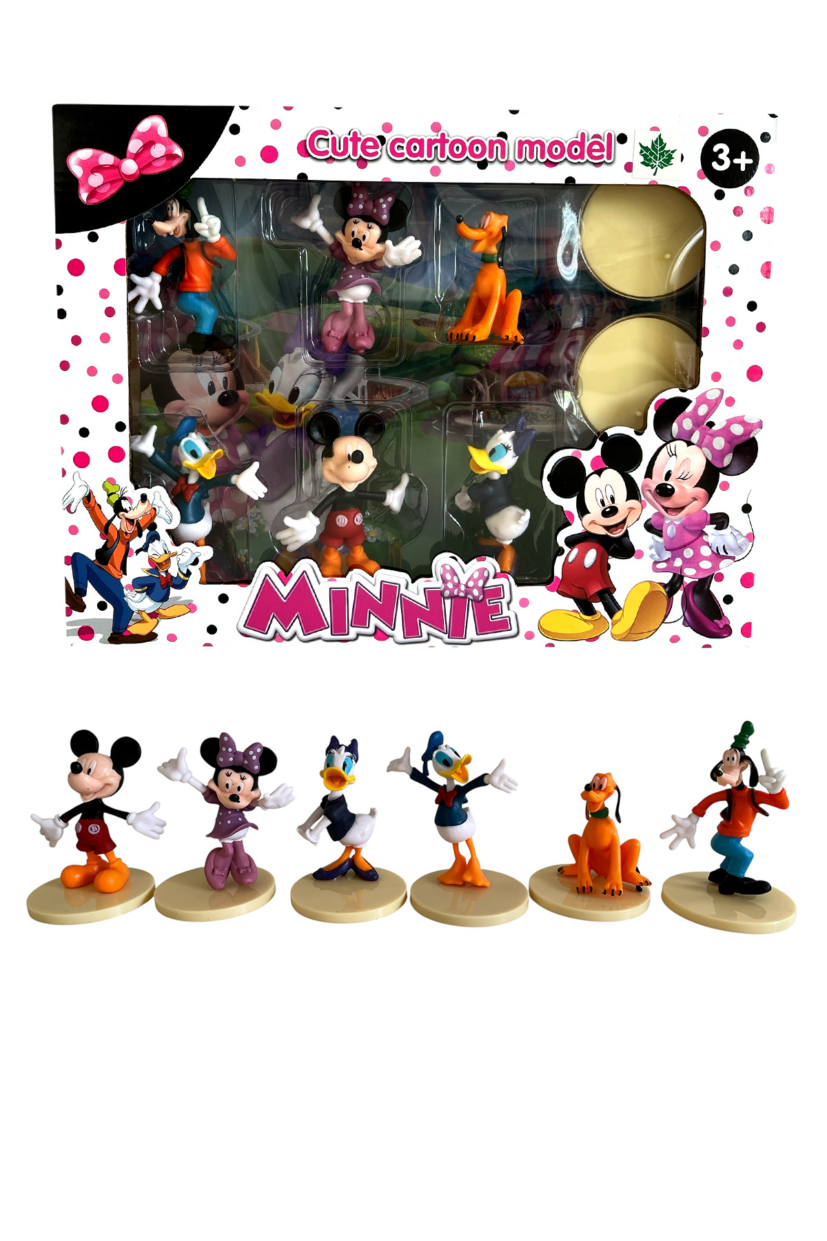 Mickey Mouse Mickey Mause Minnie Donald Duck Goofy Pluto Daisy 6'Lı 8CM