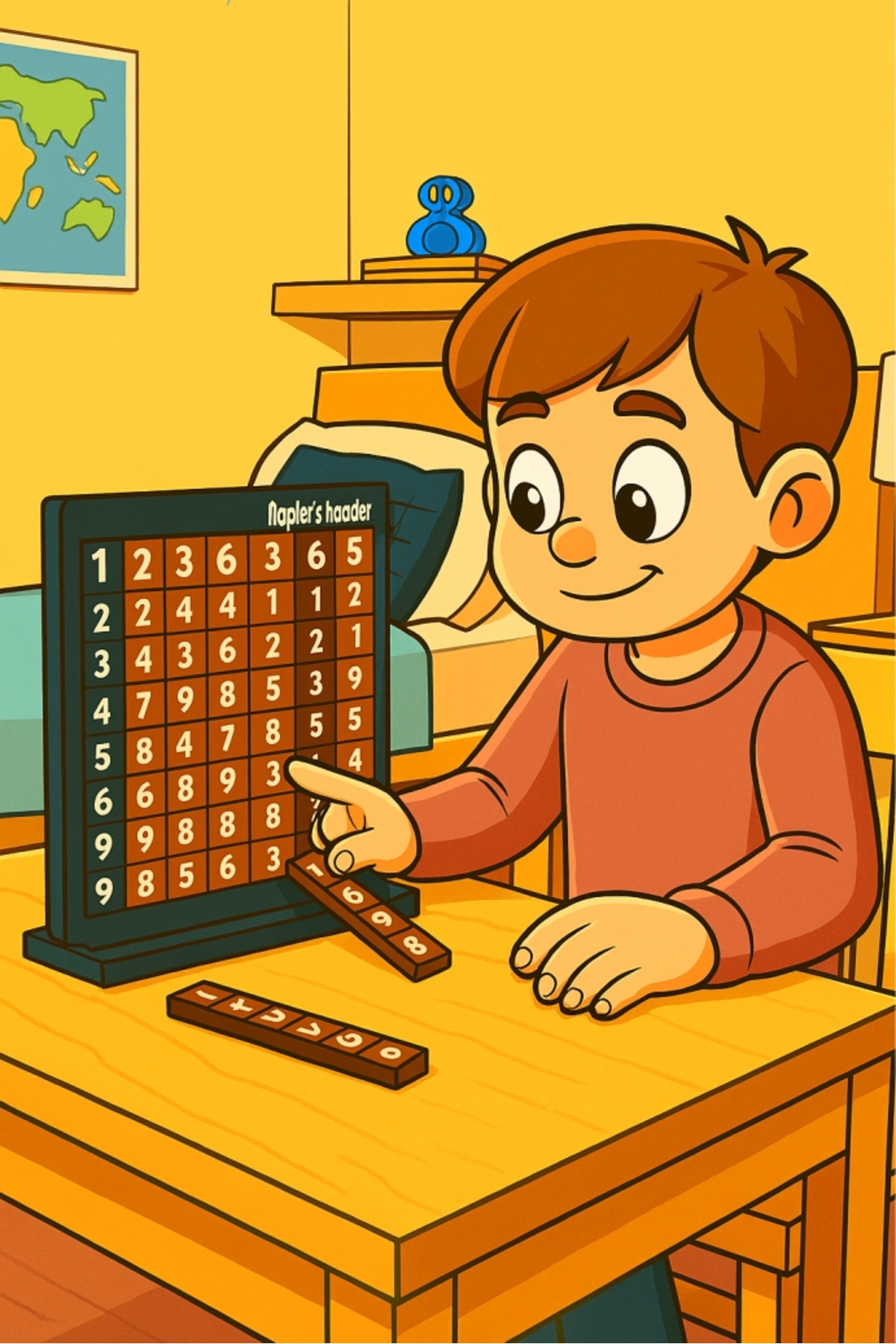 Genel Markalar Napierin Kemikleri - Ahşap Çarpım Tablosu Oyuncağı – Montessori Tarzı Eğitici Matematik Oyunu fotoğrafı 5 (önizleme)