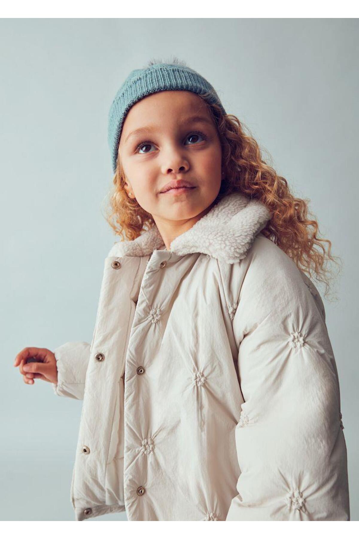 Mayoral Çiçekli Kız Mont - Bej fotoğrafı 3 (önizleme)