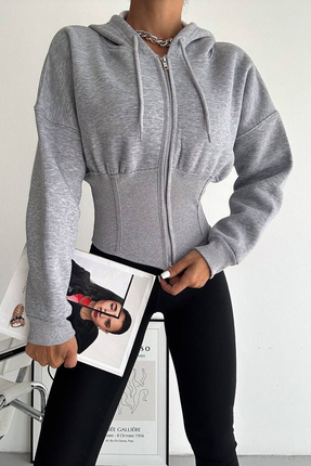 Noa Noa Kadın Fermuarlı Hoodie – Minimal Sokak Ruhuyla