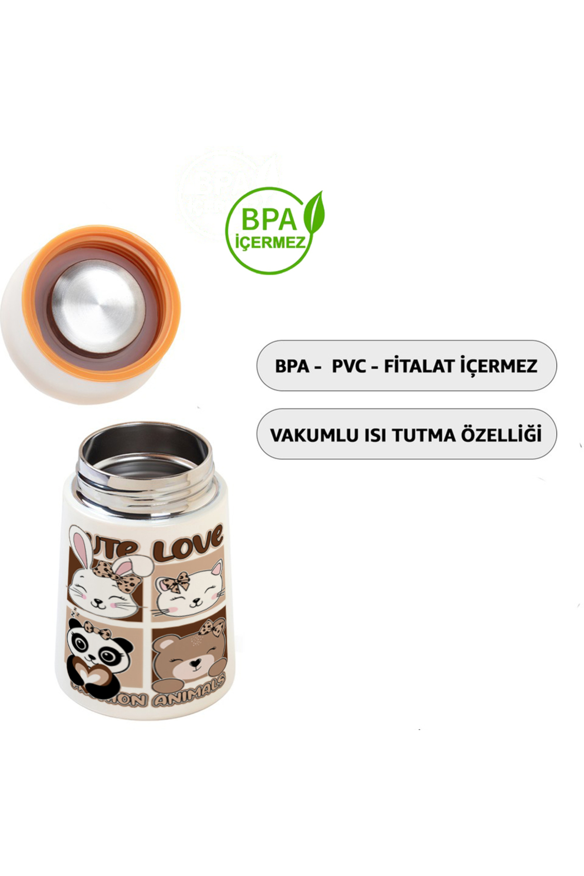 HOPEFUL DESİGN HOPEFUL DESİNGN Desenli 280ML Bebek Mama Saklama Termosu Paslanmaz Çelik Termos fotoğrafı 4 (önizleme)