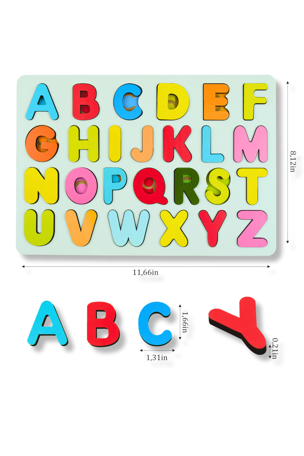 Eavrasya Ahşap İngilizce Alfabe Puzzle Seti - Büyük Küçük Harf Eğitici Montessori Zeka Oyuncağı fotoğrafı 6 (önizleme)