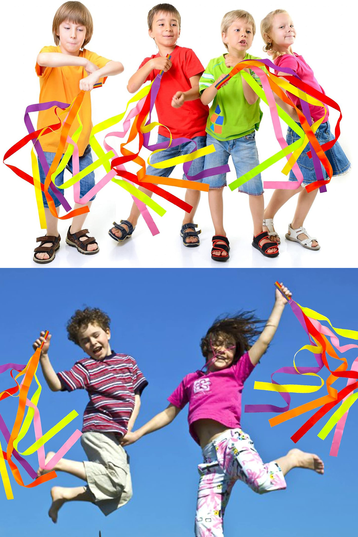Leiste Ribbon Gökkuşağı Ritmik Jimnastik Dans Gösteri Kurdelesi Çocuk Kreş PonPon Aktivite Etkinlik Bandı fotoğrafı 2 (önizleme)