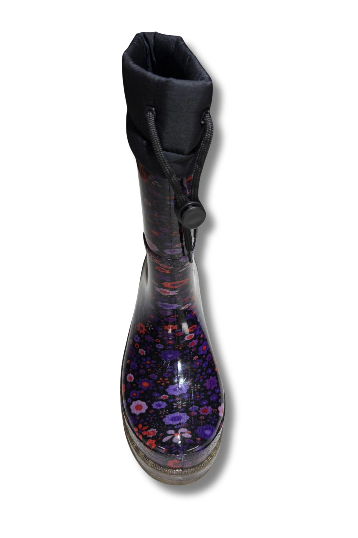 belixspor  Konçlu Peluşlu Kadın Yağmur Çizmesi 36-40 Mürdüm Çiçekli - Görsel 5