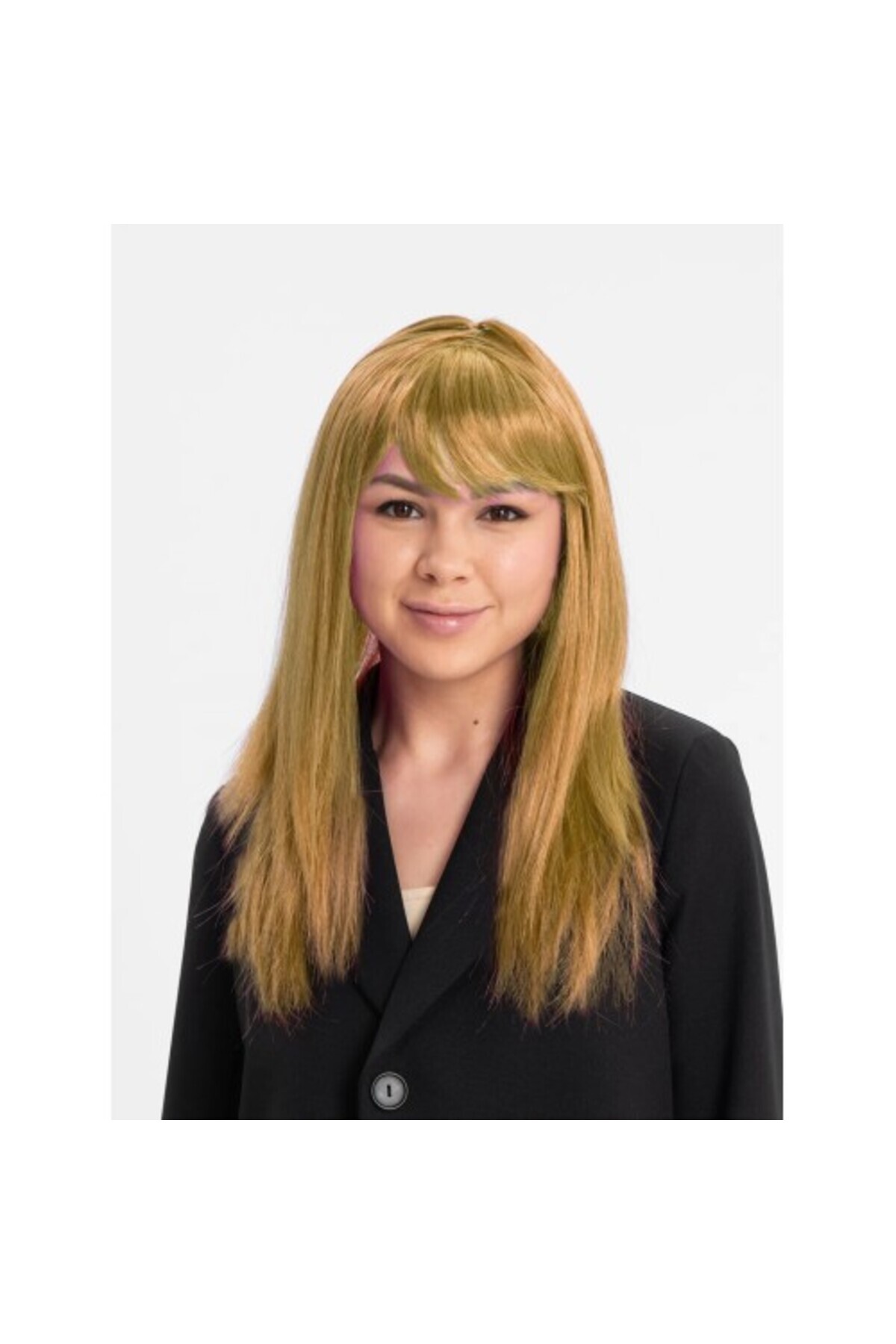 Skygo Altın Renk Düz Kesim İçi Astarlı Uzun Parti Peruğu