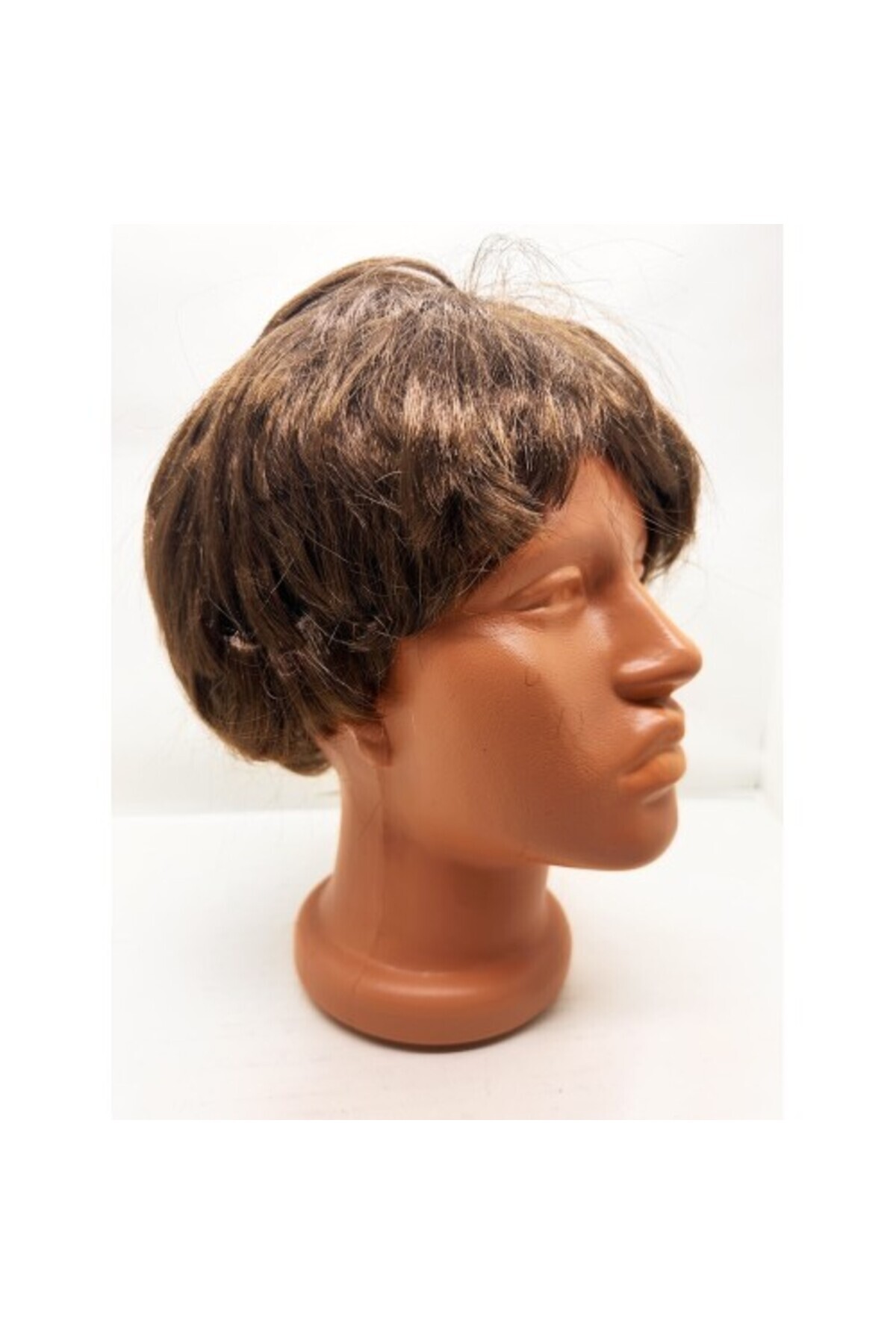 Skygo Kahverengi Kısa Kesim İçi Astarlı Erkek Peruğu