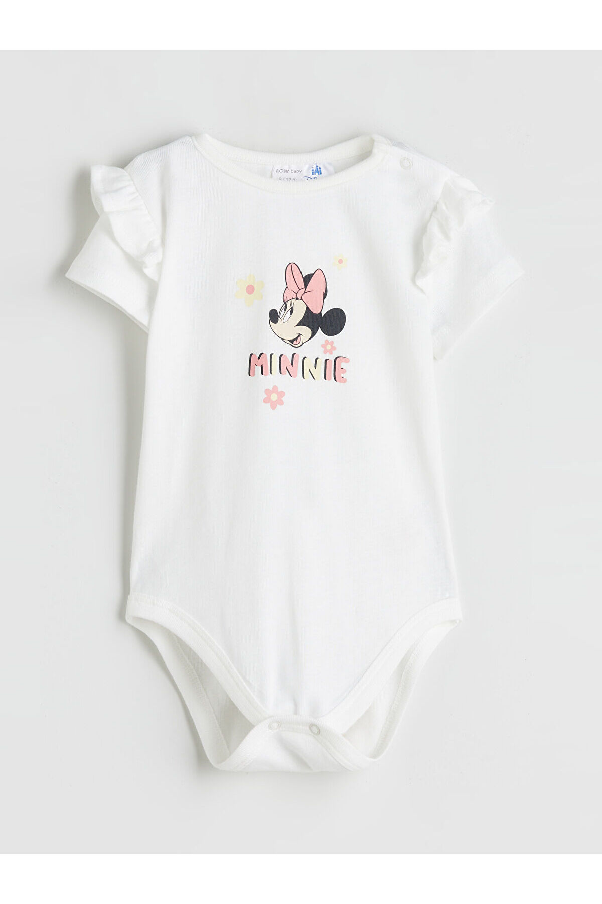 LC Waikiki Nevaa Collection Ekru Minnie Mouse Baskılı Kız Bebek Body Tayt ve Saç Bandı 3'lü Takım fotoğrafı 2 (önizleme)