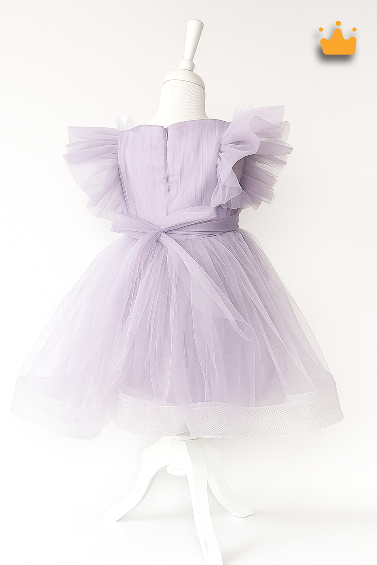 MİNİMONY 2-8 Yaş Gül Yakalı Grenli Kabarık Tül Kız Bebek Çocuk Abiye Elbise Bayramlık Gelinlik Lila 3502 fotoğrafı 3 (önizleme)