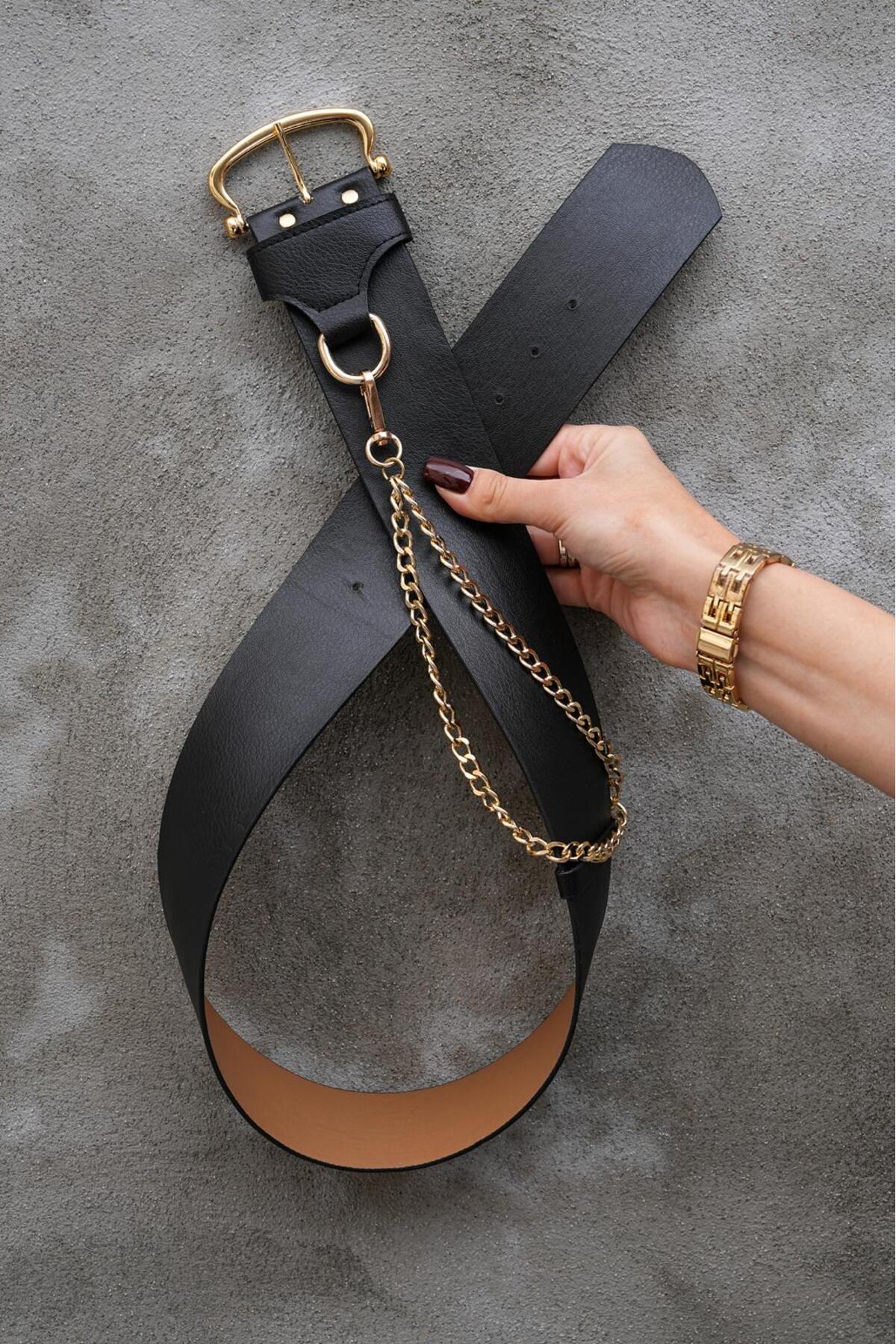 MODAM HİFA  Zincir Detaylı Kadın Kemer Elbise Kemeri Bel Kemeri pantolon kemeri - Görsel 2