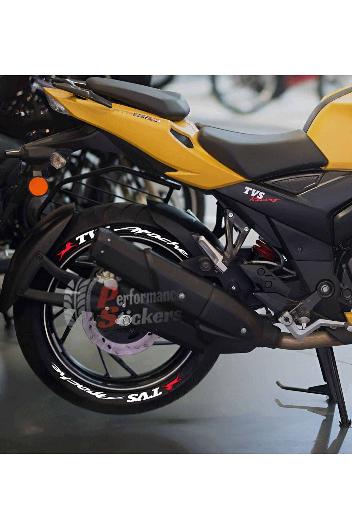 Performance Stickers Motosiklet TVS Apache Lastik Sticker Seti 15-19inç ...