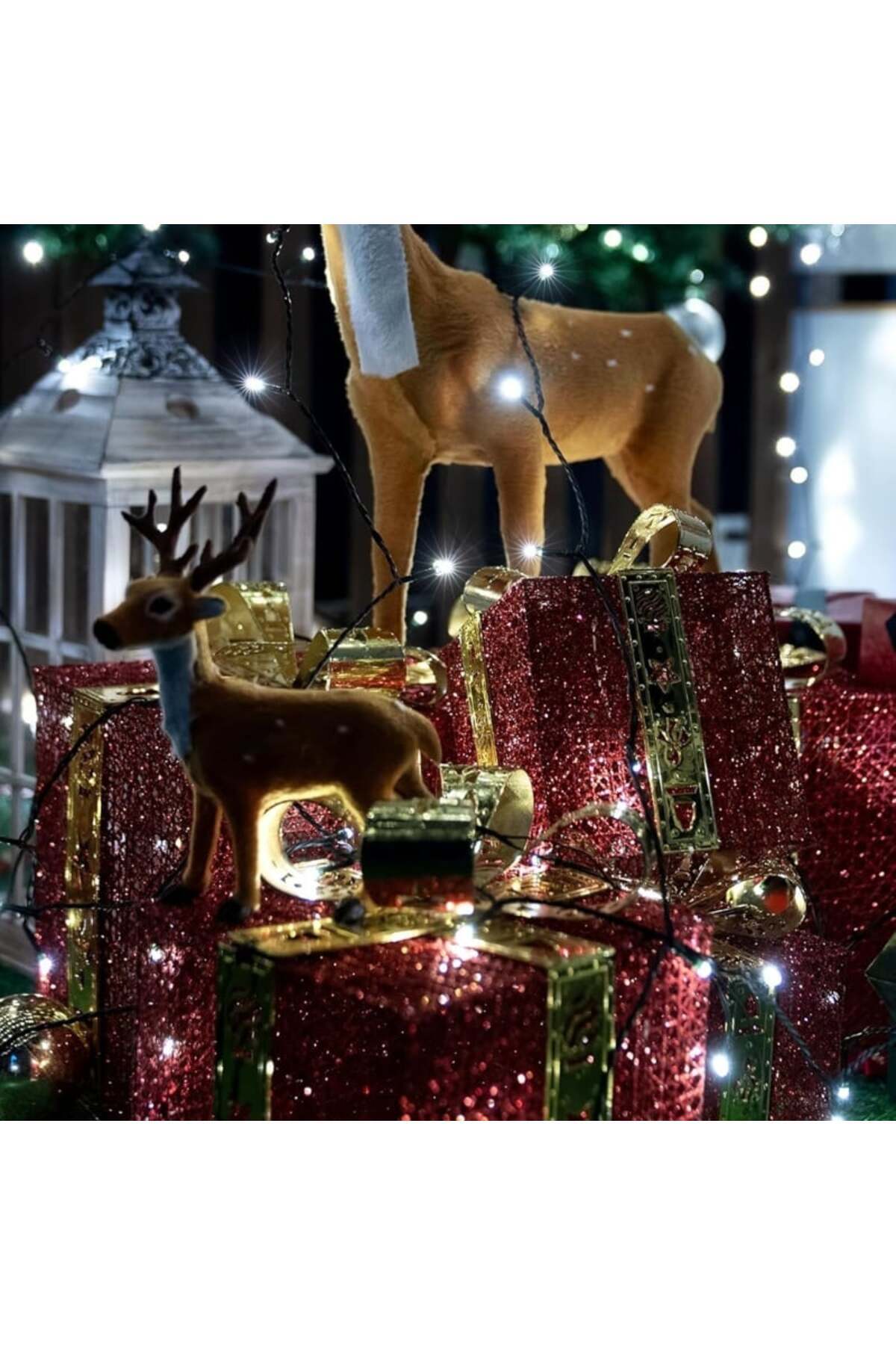 BellFyd 100 LED - Lumini de Craciun ALB RECE, Interior Exterior, Instalatie Luminoasa Pentru Brad