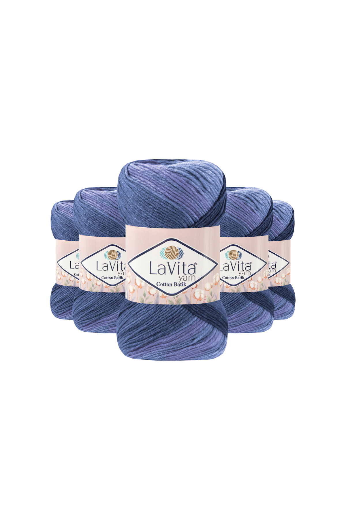 Cotton Batik Hand Knitting Yarn 60% Cotton 40% Acrylic 500gr 5 PCS (CB15 REYHAN)