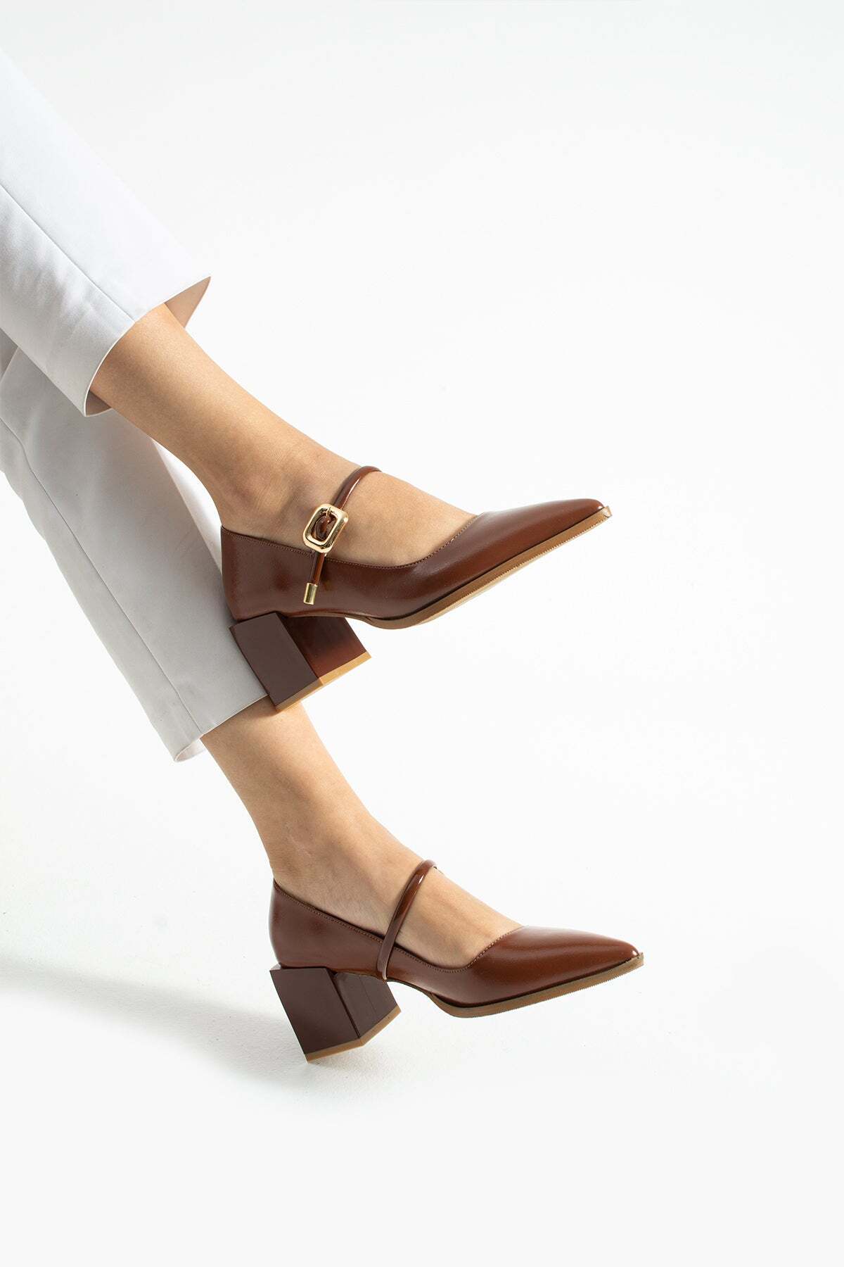 RevanStep  Tokalı Blok Topuklu Mary Jane Ayakkabı 6 cm - Görsel 4