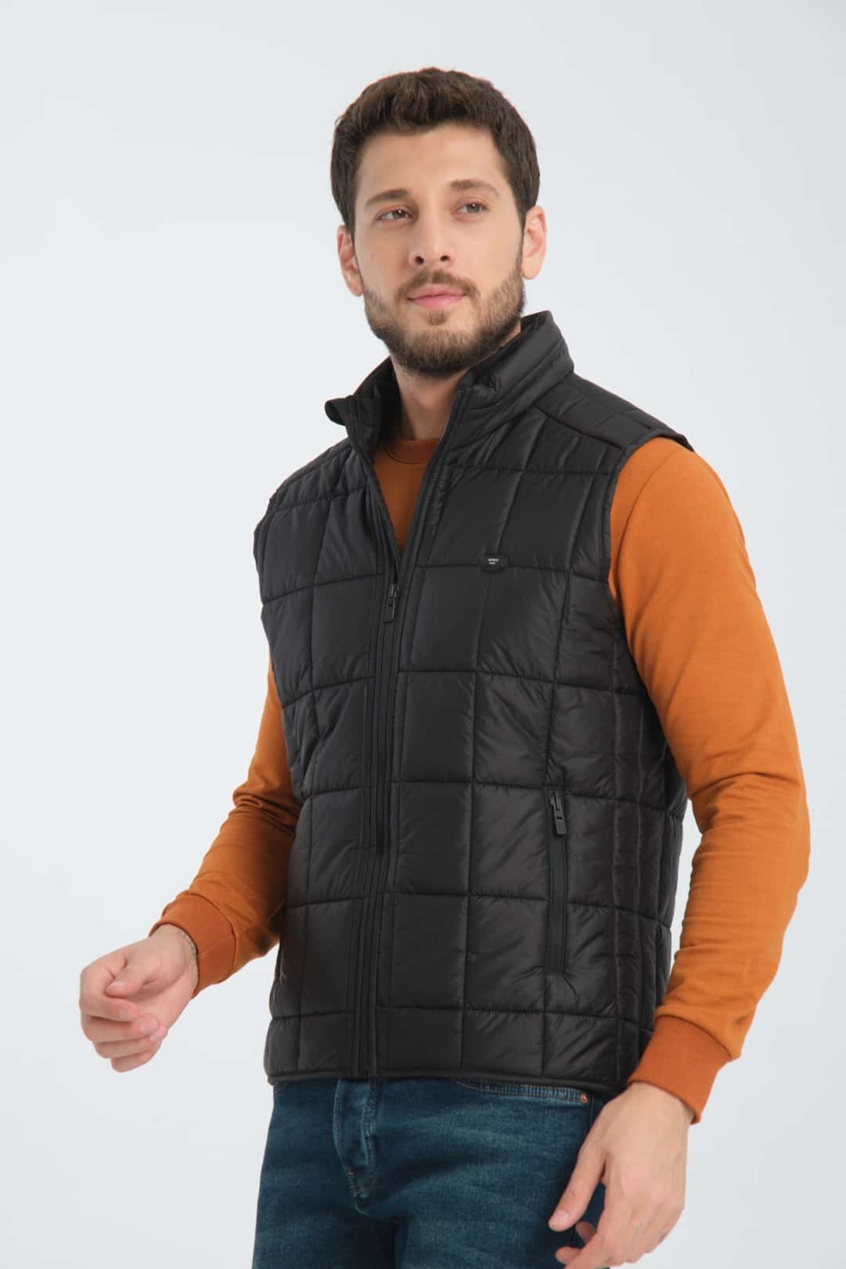 وایز جلیقه یقه ایستاده لحافی مربعی مردانه Tost