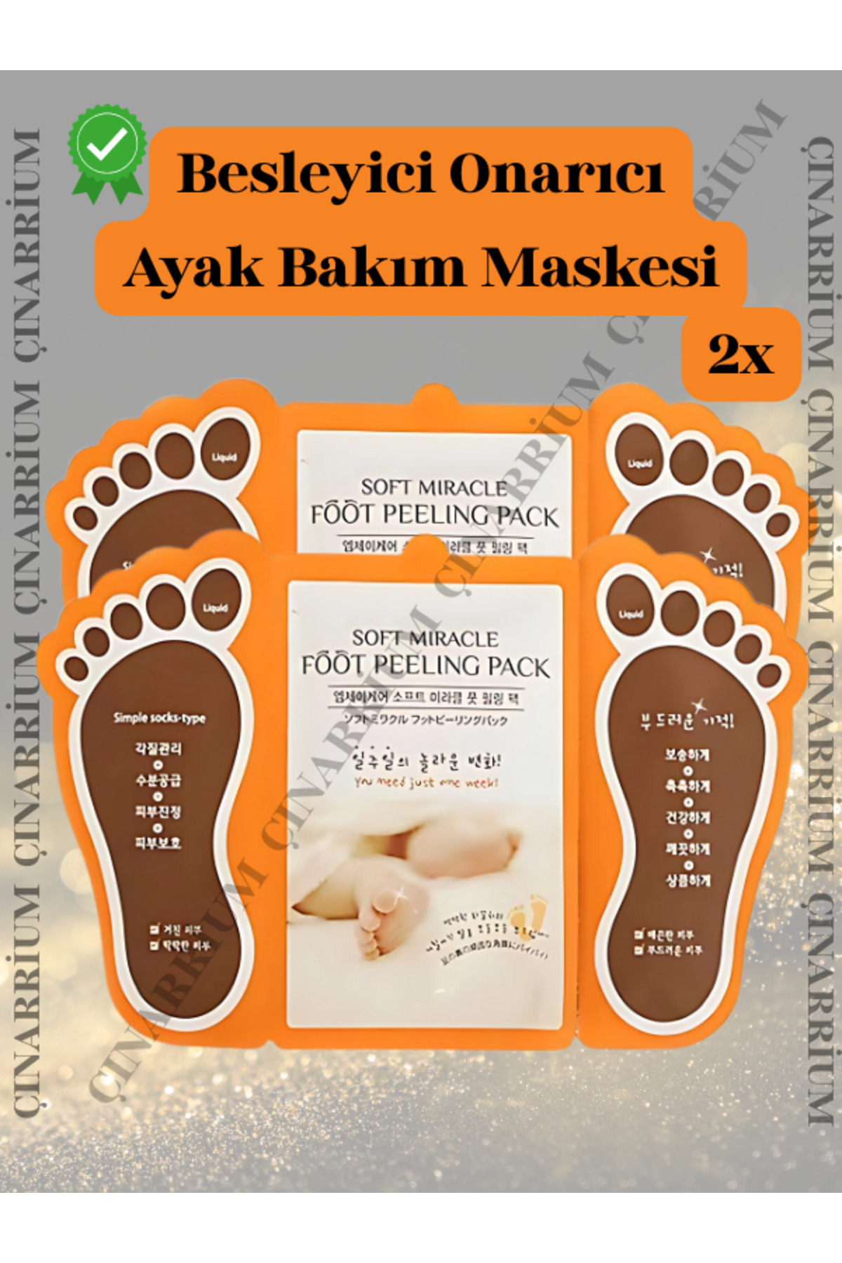 cinarrium Ayak Peeling Maskesi 2’li – Soyulma Etkili, Ölü Deri Temizleyici ve Pürüzsüzleştirici Bakım